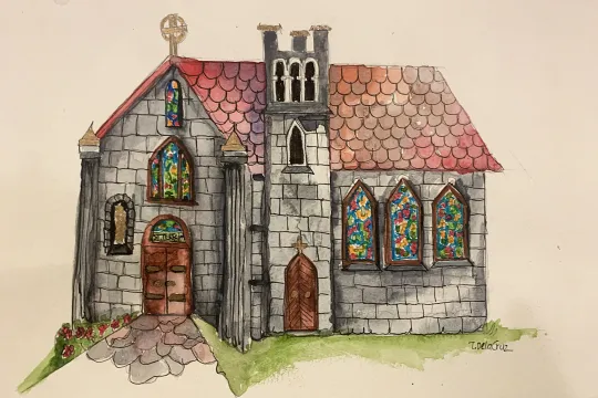 Kirke malt av Tove DelaCruz