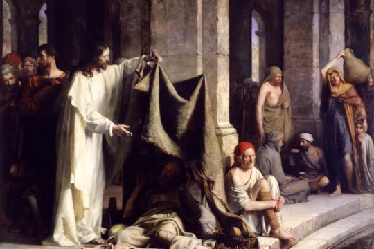 Carl Blochs maleri av Jesus som helbreder en syk mann ved Betesda