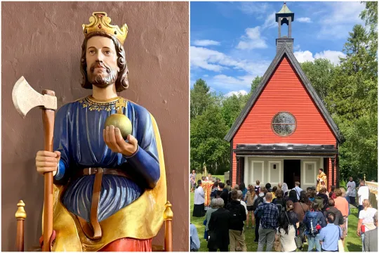 Olavsskulpturen i St. Olav domkirke i Oslo og Olavskapellet på Stiklestad