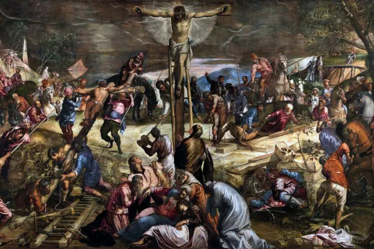 Jacopo Tintorettos maleri av Jesu korsfestelse