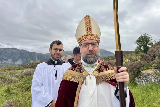 Bishop Fredrik Hansen on the island of Selja. 