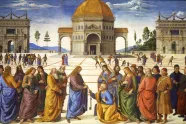 Pietro Peruginos freske av Jesus som gir nøklene til St. Peter