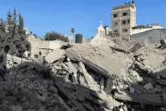Ødelagt kirke i Gaza