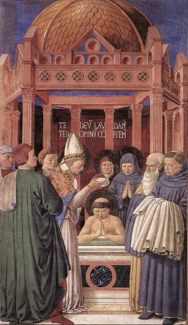 Benozzo Gozzoli's painting of Augustine's baptism