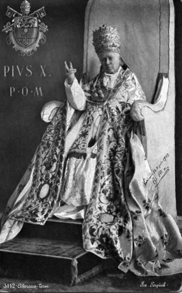 Pave Pius X med den pavelige tiara