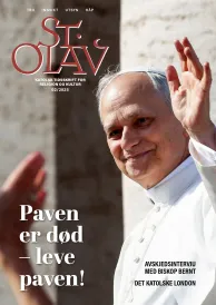 Forsiden av St. Olav tidsskrift med bilde av pave Leo XIV