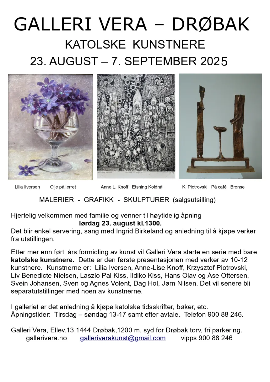Invitasjon til utstilling på Galleri Vera i Drøbak