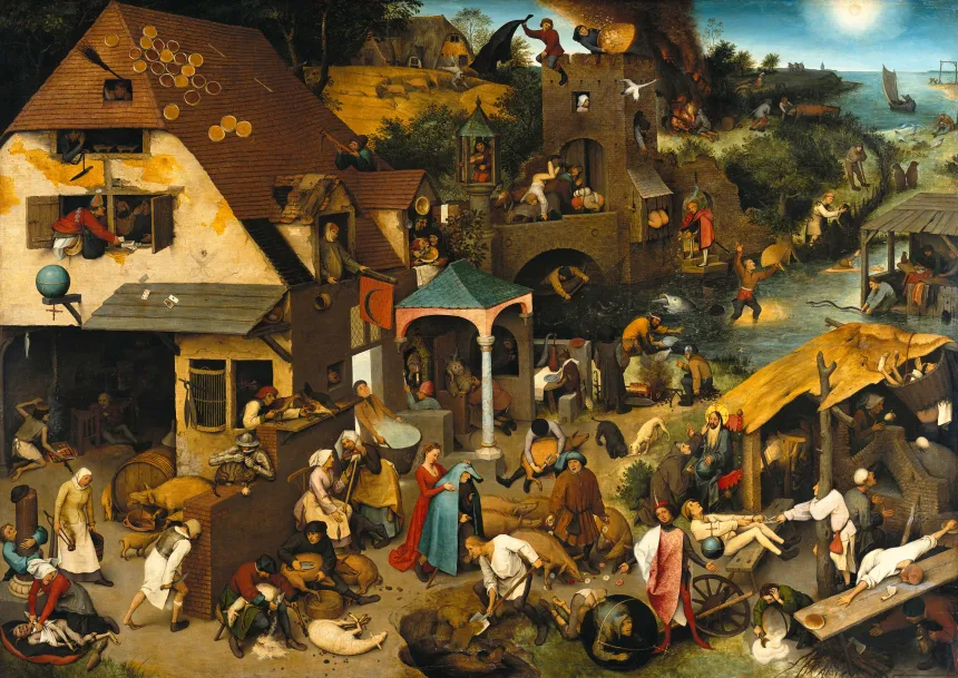 Maleriet «Nederlandske ordspråk» av Pieter Brueghel den eldre
