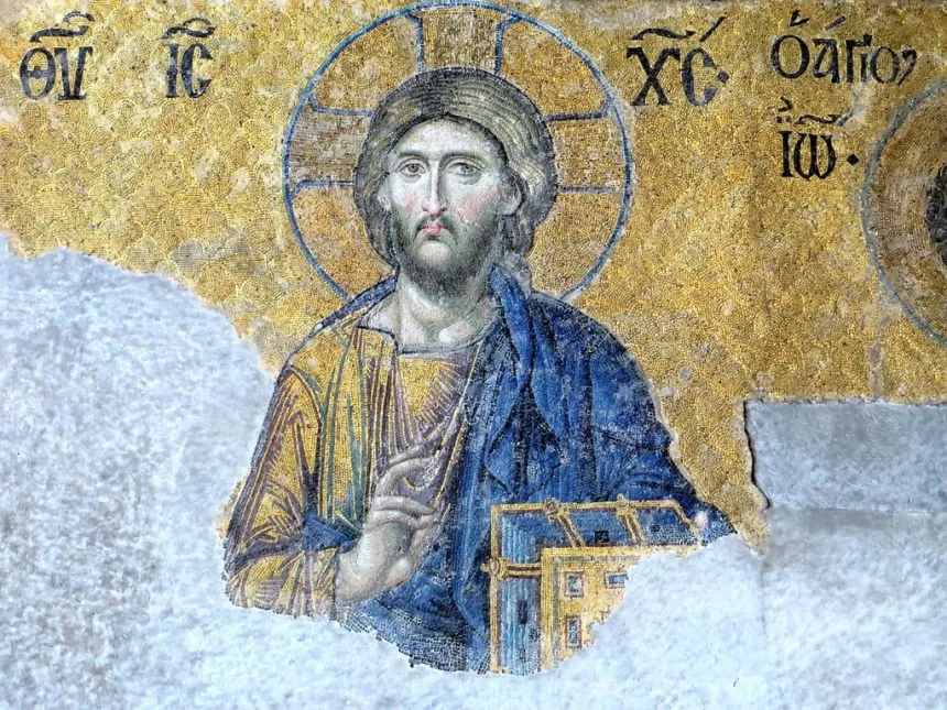 Mosaikk av Jesus Kristus i Hagia Sofia i Istanbul